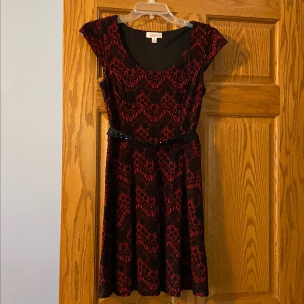 Very Cute ‼️Red and Black Formal Dress with Belt